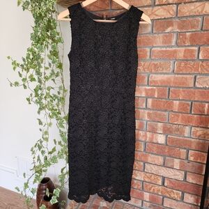 Elie Tahari Black Lace Midi Dress